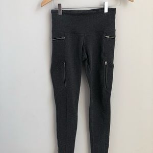 Woven Athleta Leggings with Zipper Pockets